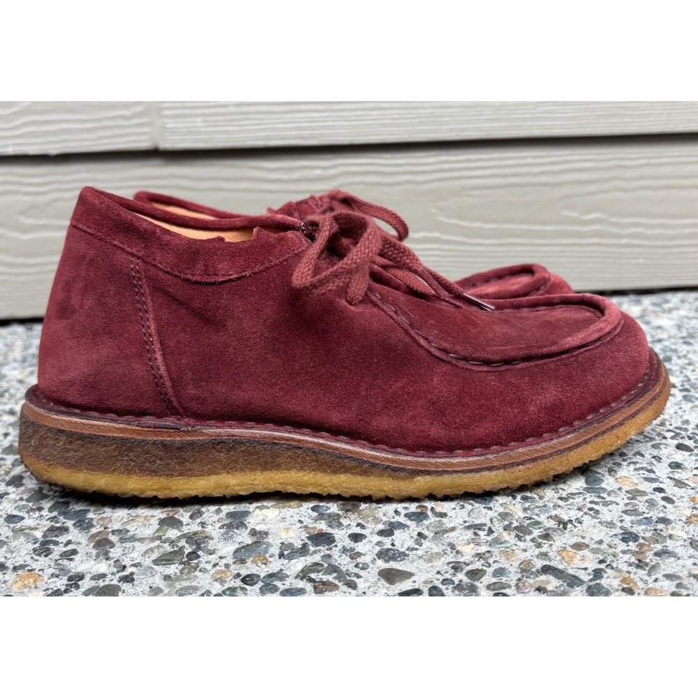 Astorflex Beenflex Burgundy Suede Moc Toe Crepe Sole Made in Italy Women's 6.5